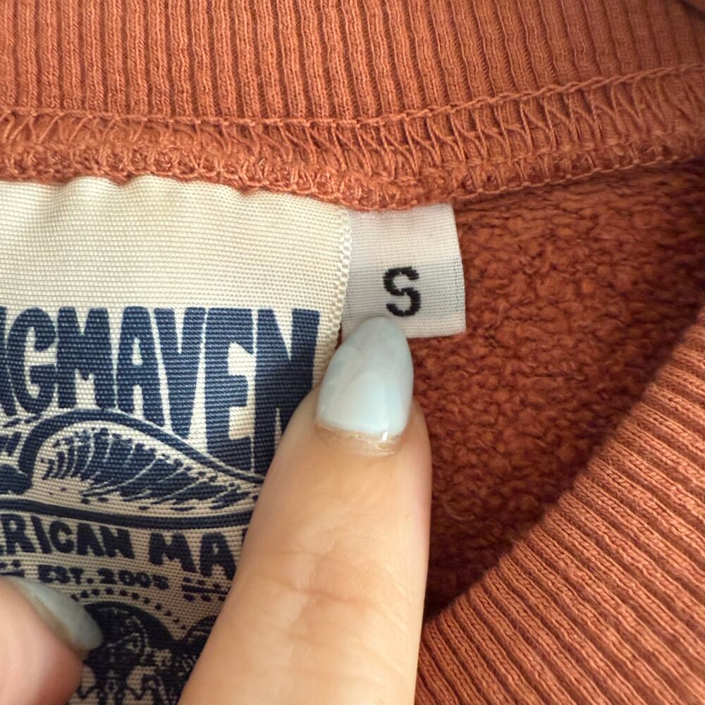 JUNGMAVEN | Warm Brown Hemp Short Sleeve Sweatshirt | Small - Picture 5 of 6